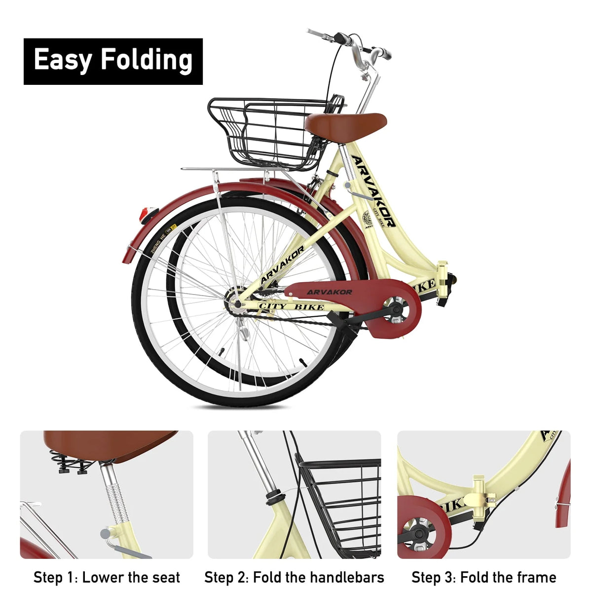 26 Inch White Cruiser Bike A85550