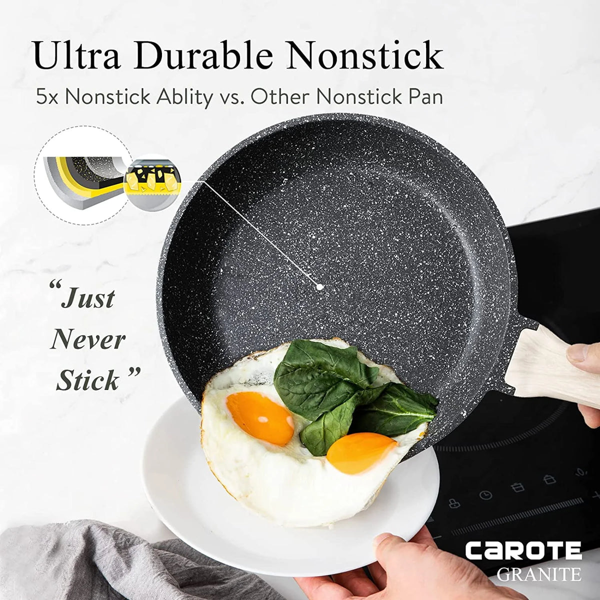 10 Pcs Nonstick Granite Stone Cookware Set U593902