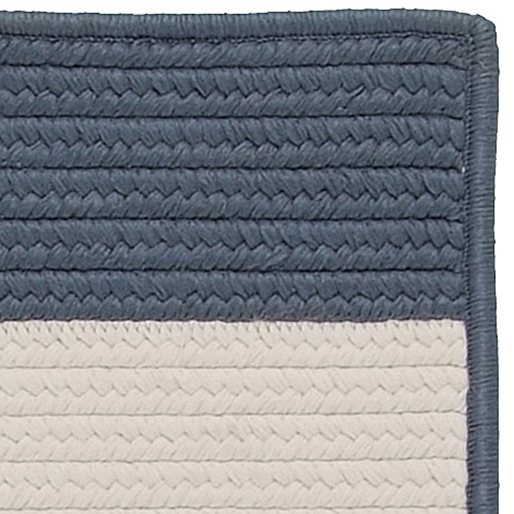 4' x 6' Steel Blue Striped Reversible Rectangular Outdoor Rug G634