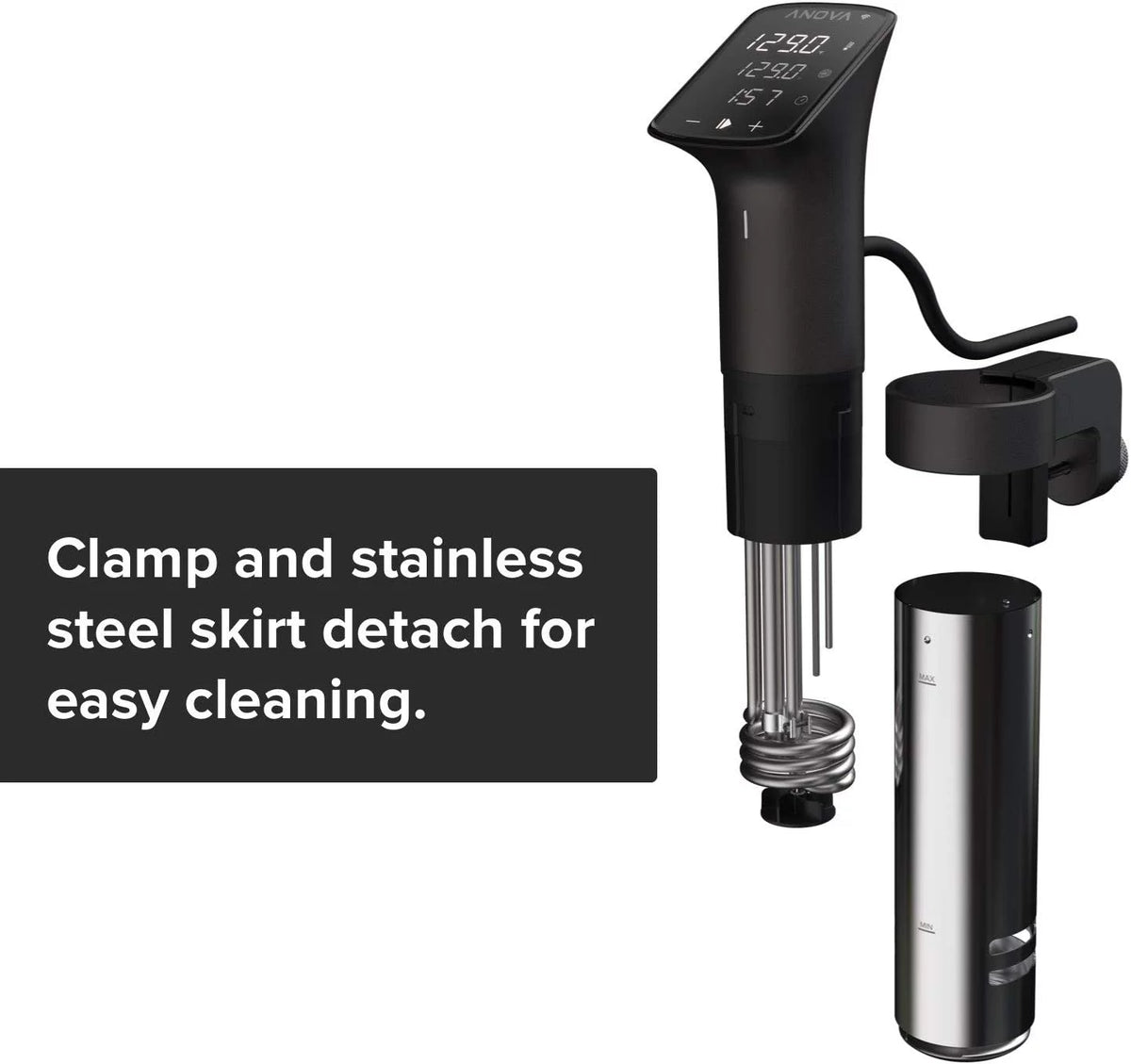 Sous Vide Precision Cooker 1200 Watts Black and Silver H9498