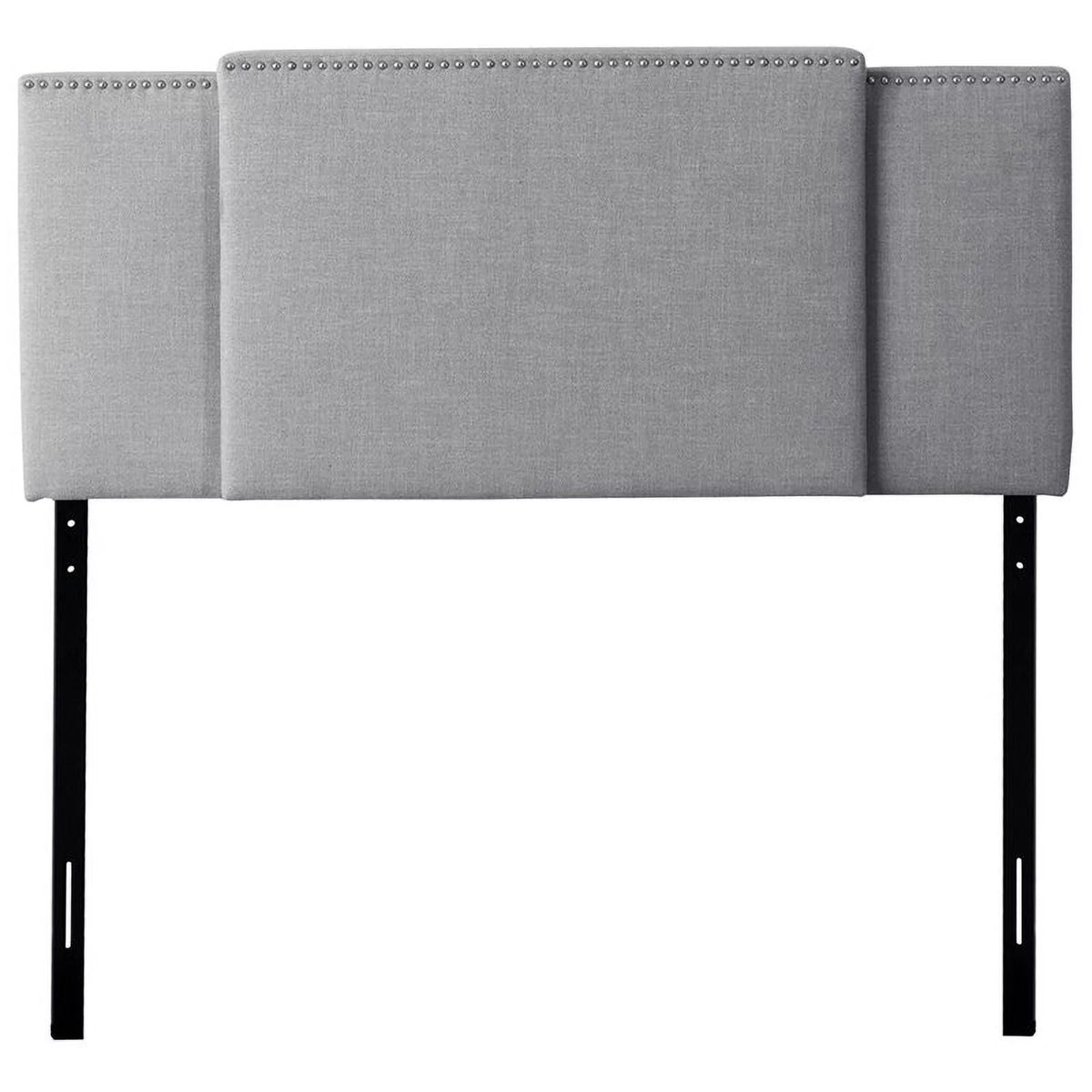 Light Gray Upholstered Fabric Panel Headboard B1893