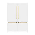 60 In. Built-In Refrigerator with Internal Water and Ice Dispenser in White Matte with Gold Accents R505