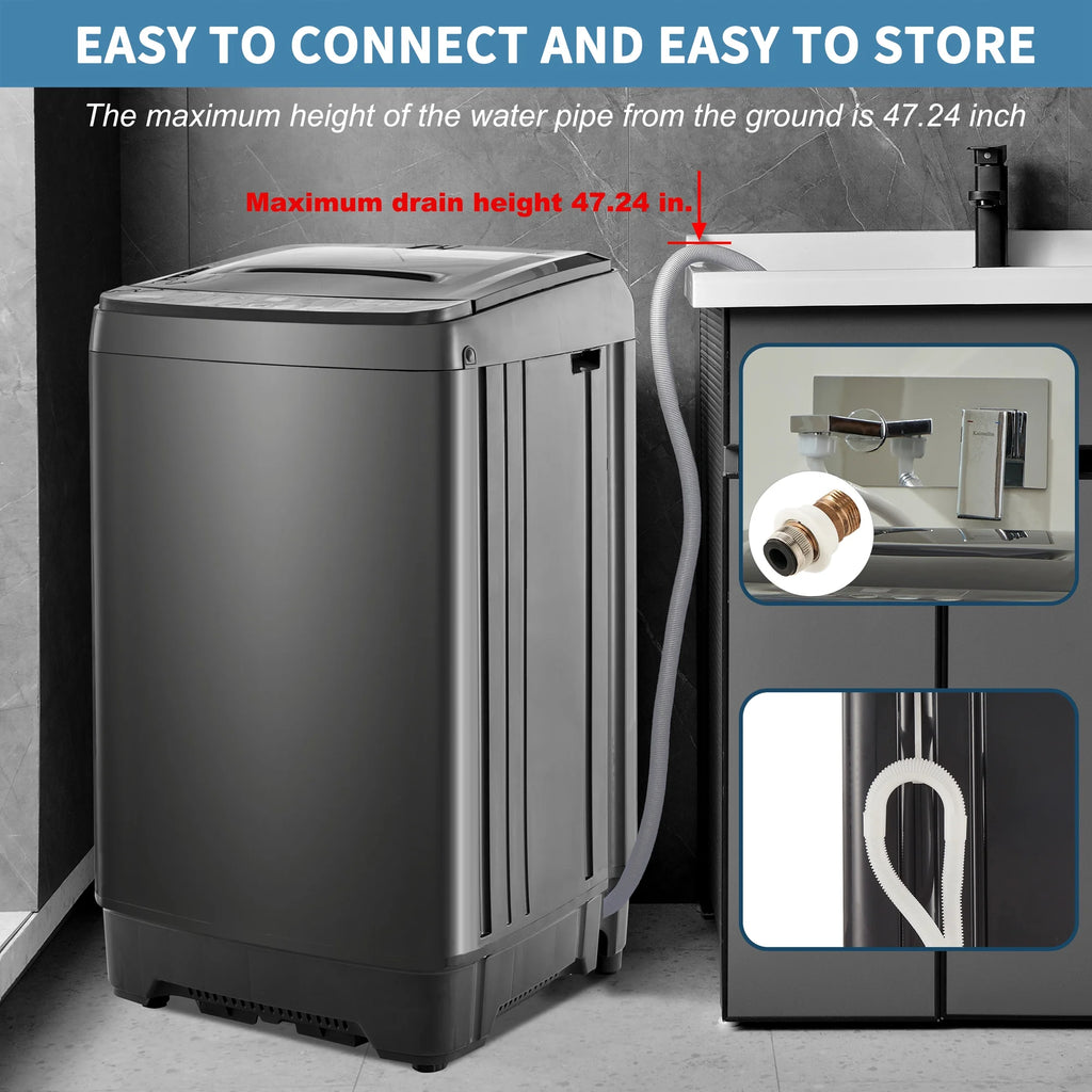 Portable Automatic Washer Machine with Drain Pump 17.6 Pounds E31488