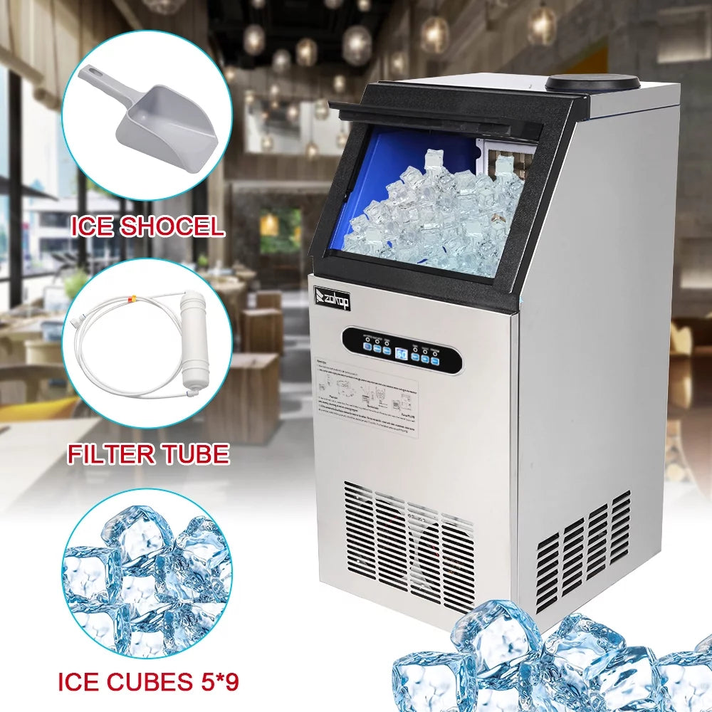 150lbs/24h Stainless Steel Freestanding Ice Maker Machine X323