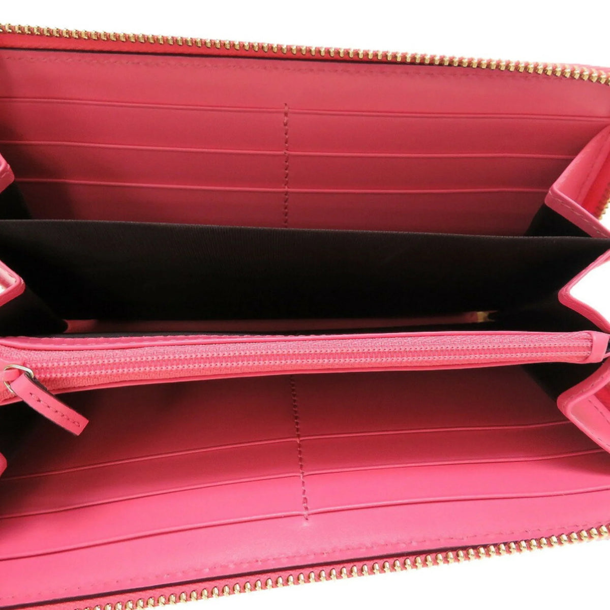 Pre-Owned Pink Leather Round Wallet Purse X450717