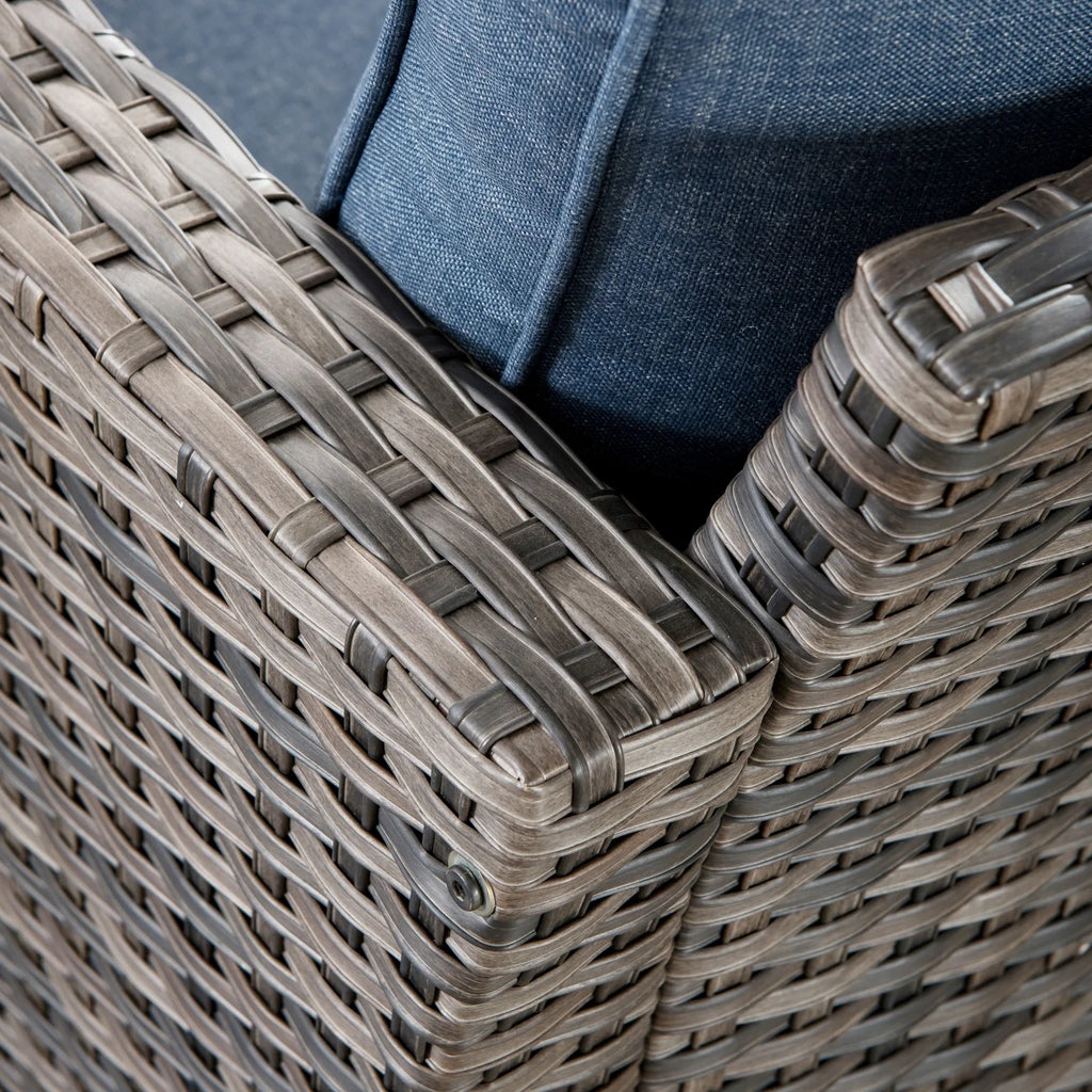2-piece High-back Wicker Single Chairs Denim Blue K40440