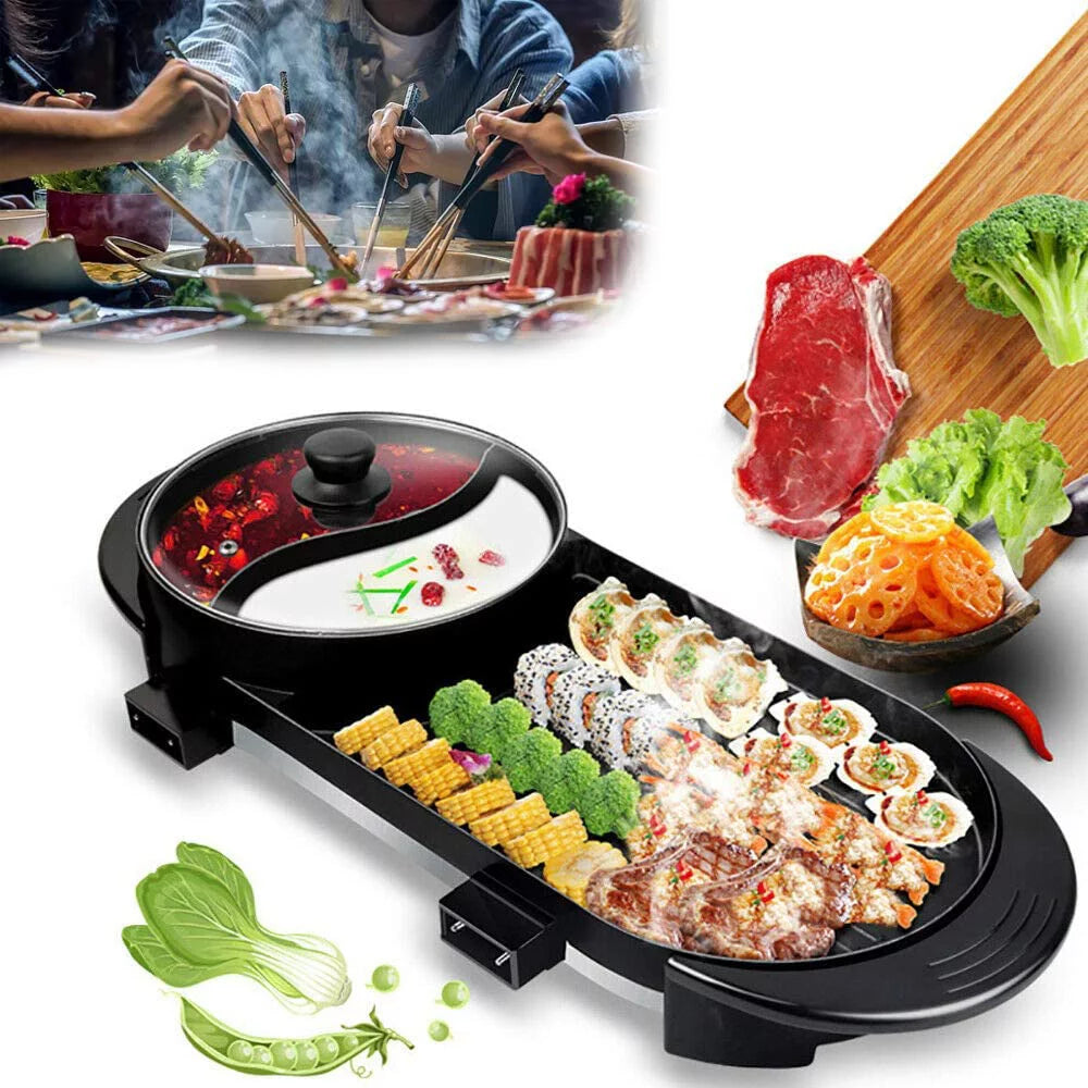2 In 1 Electric Non-Stick Grill Cooker D9891