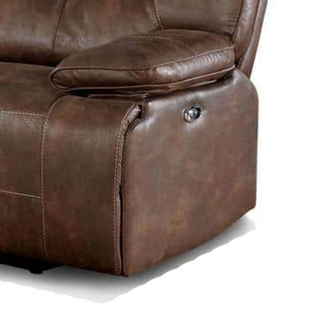 Brown Reclining Sofa with USB Port L280146