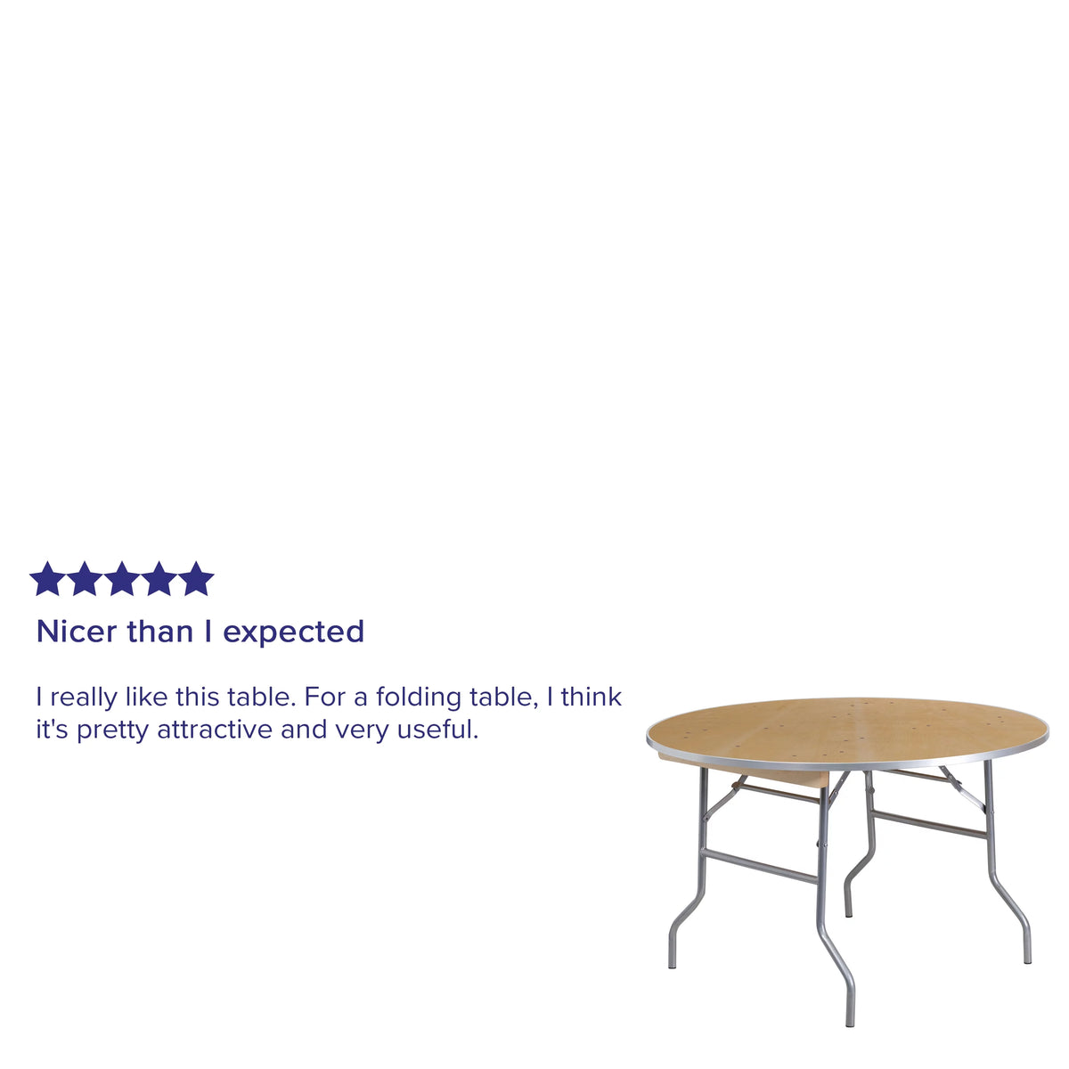 4-Foot Round Heavy Duty Birchwood Folding Banquet Table M286