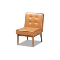 Tan Faux Leather Upholstered Wood Dining Chair A4993