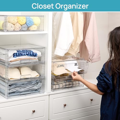 2 Pack Stackable Clear Acrylic Storage Drawers L8280