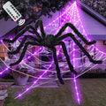 250 LED Purple Spider Web Light Decorations with Giant Spider & Stretch Cobweb S7555
