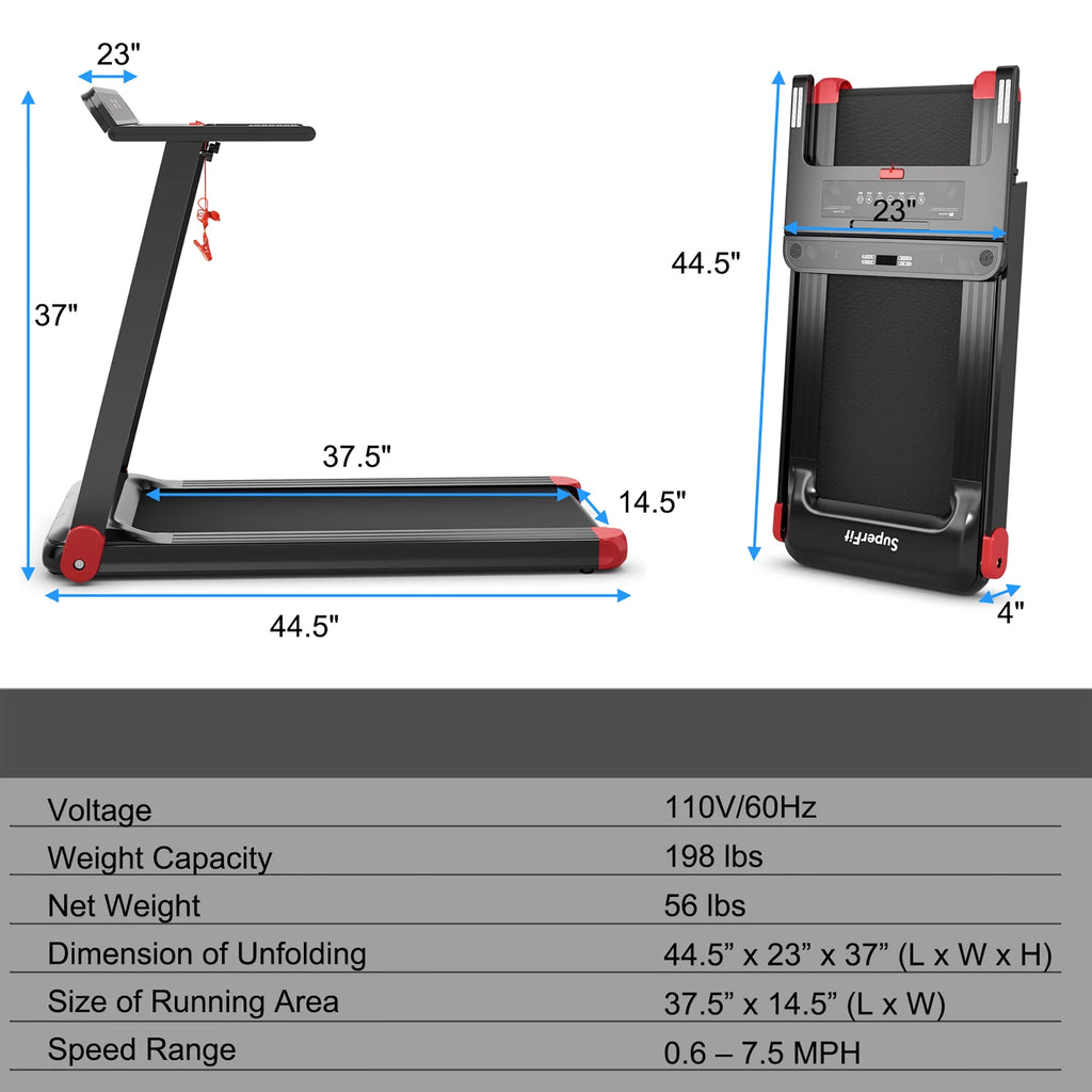 Electric Treadmill Compact Walking Running Machine V91736