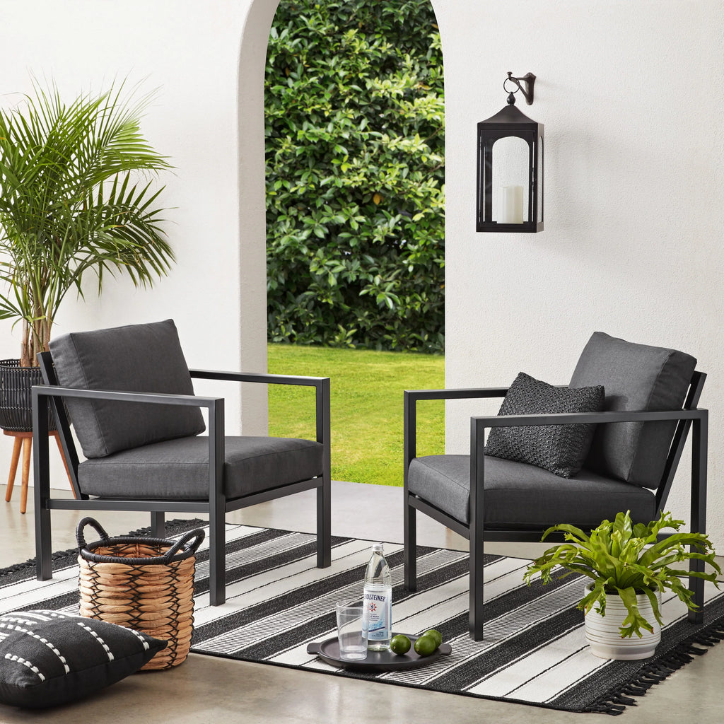 4-Piece Outdoor Patio Conversation Set, Seats 4, Gray B38535