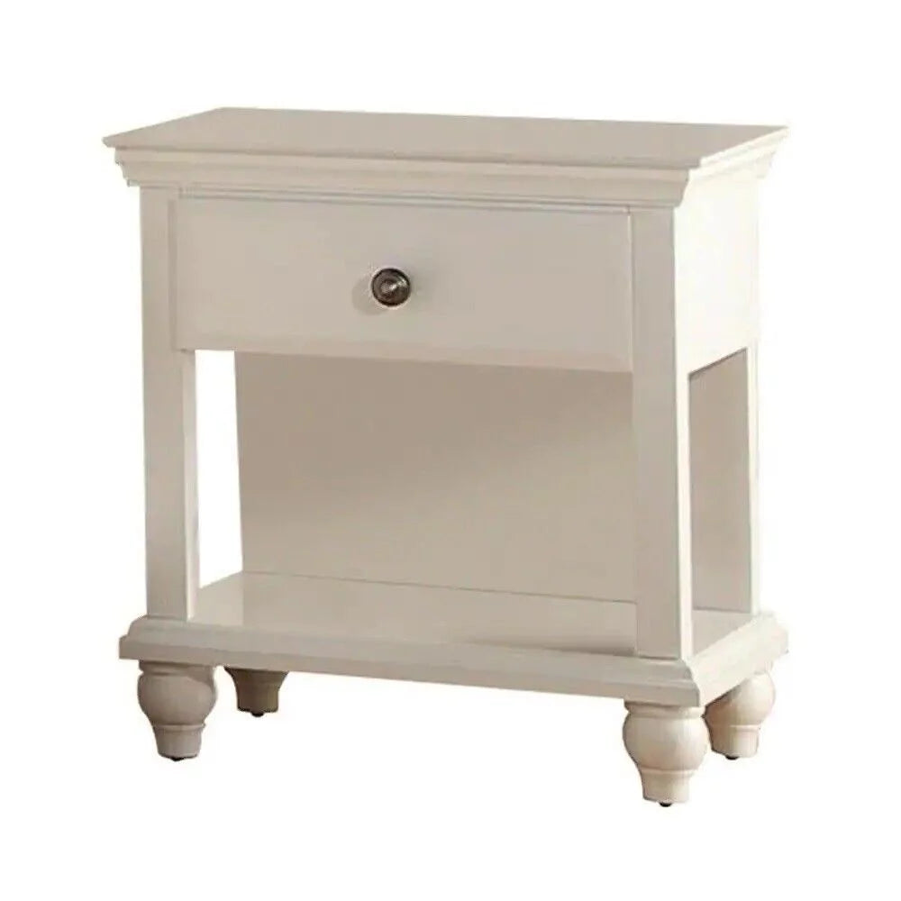White Full Size 6pc Bedroom Furniture Set with Dresser Mirror Nightstand Chest and Tufted Headboard Y5690