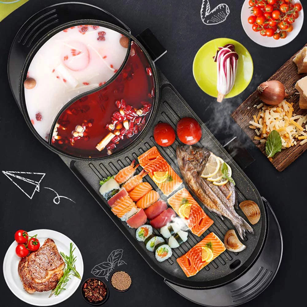 2 In 1 Electric Non-Stick Grill Cooker D9891