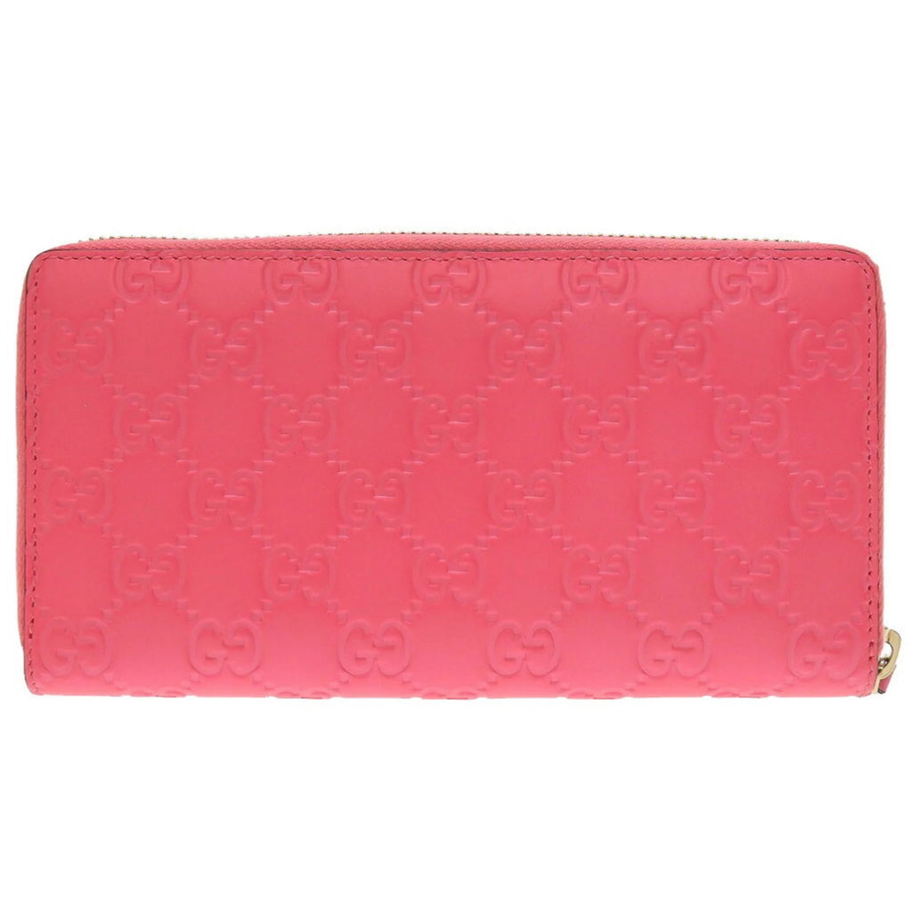 Pre-Owned Pink Leather Round Wallet Purse X450717