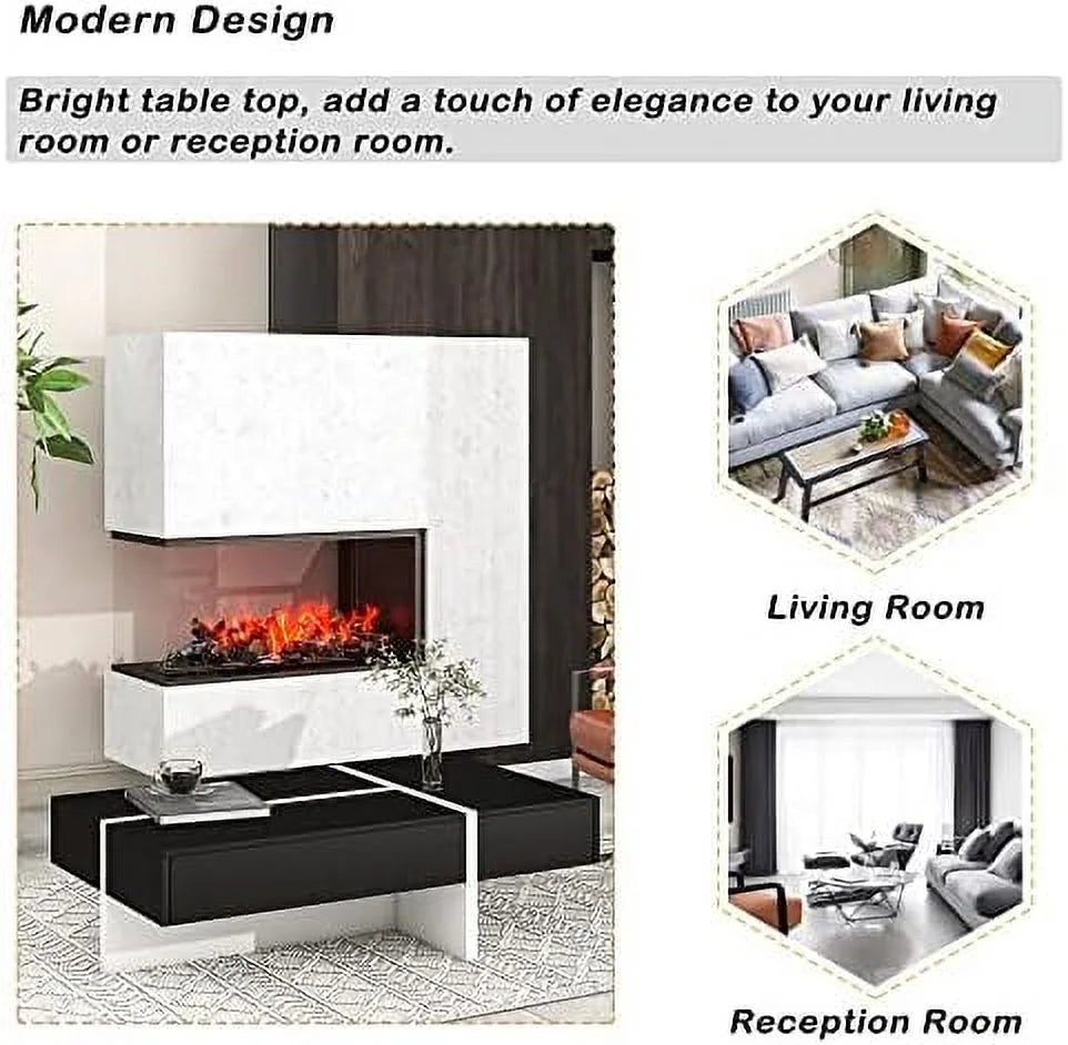 Black Coffee Table with Drawer H7488