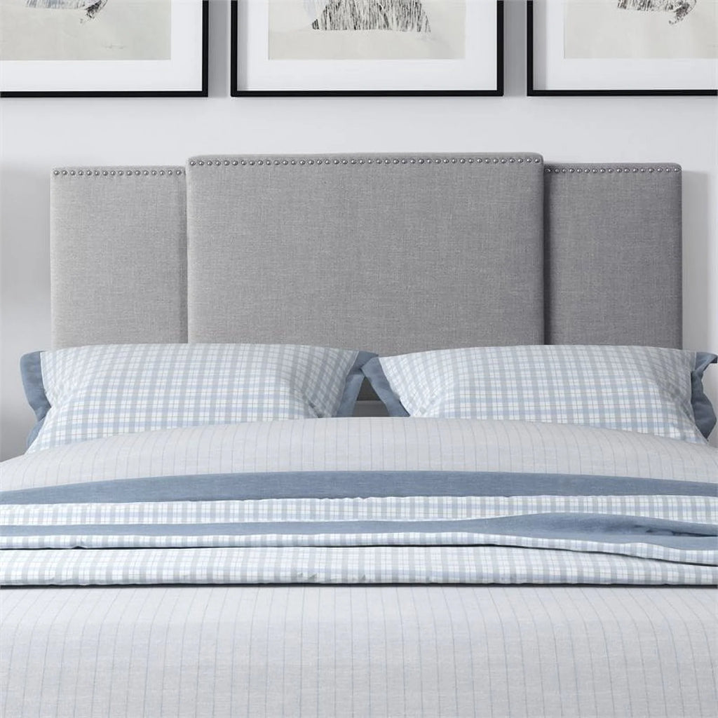 Light Gray Upholstered Fabric Panel Headboard B1893