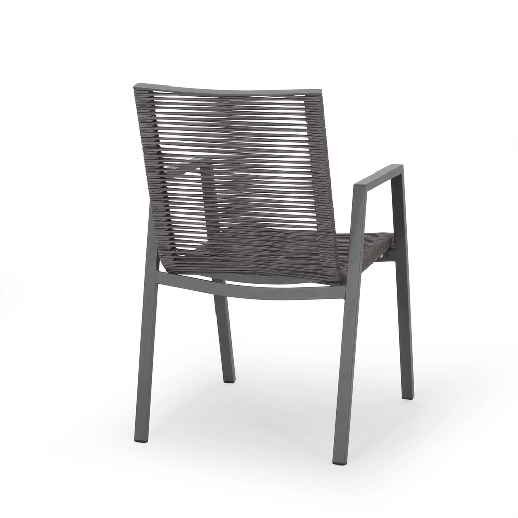 6 Seater Aluminum Dining Set with Tempered Glass Top N1902