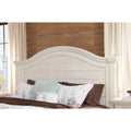Antiqued White Wood King Panel Headboard U593