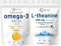 Omega-3 Fish Oil 4,200mg Softgels & L-Theanine 200mg Bundle 2 Pack S1881