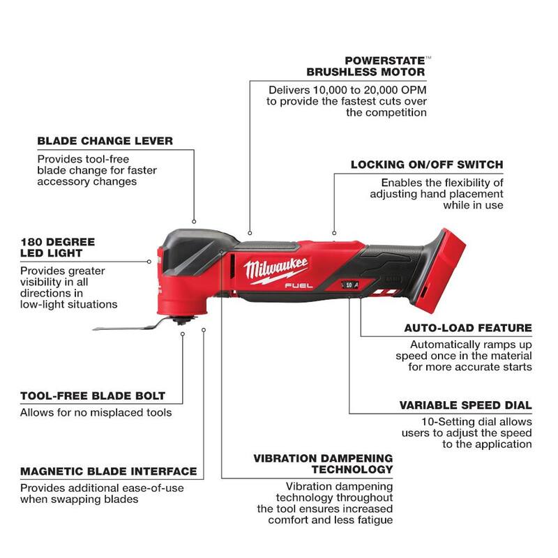 18V Cordless Brushless Oscillating Multi-Tool with Drywall Cut Out Tool (2-Tool) T159
