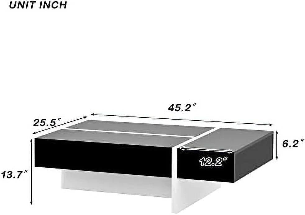 Black Coffee Table with Drawer H7488
