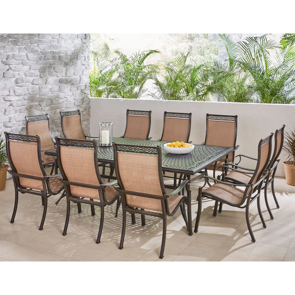 11-Piece Dining Set with 10 Sling Chairs and 60" x 84" Dining Table B826
