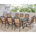 11-Piece Dining Set with 10 Sling Chairs and 60" x 84" Dining Table B826