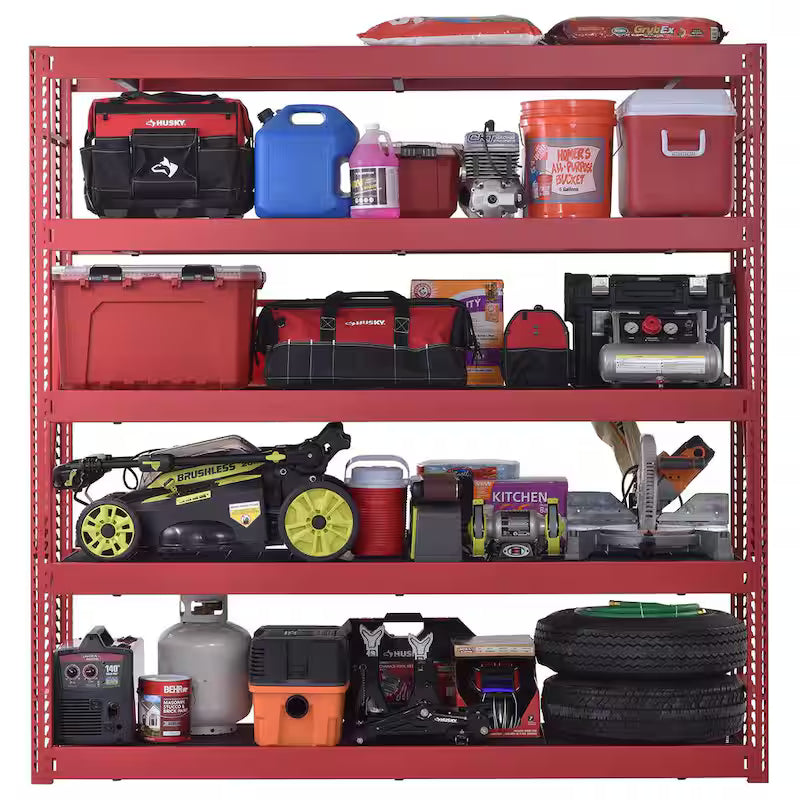 5-Tier Steel Garage Storage Shelving Unit in Red B237775
