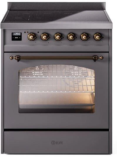 30 Induction Range with Electric Oven in Matte Graphite P11592