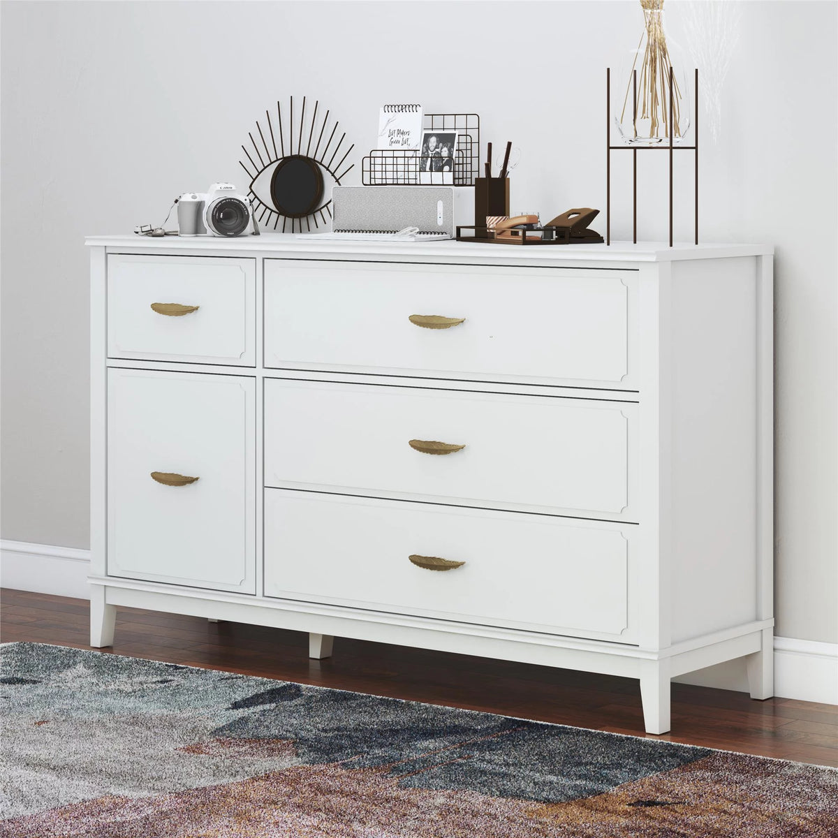 White Wide Dresser V992