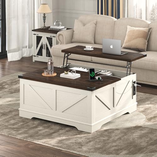 40” Lift Top Coffee Table with Power Outlets and Hidden Storage C9918