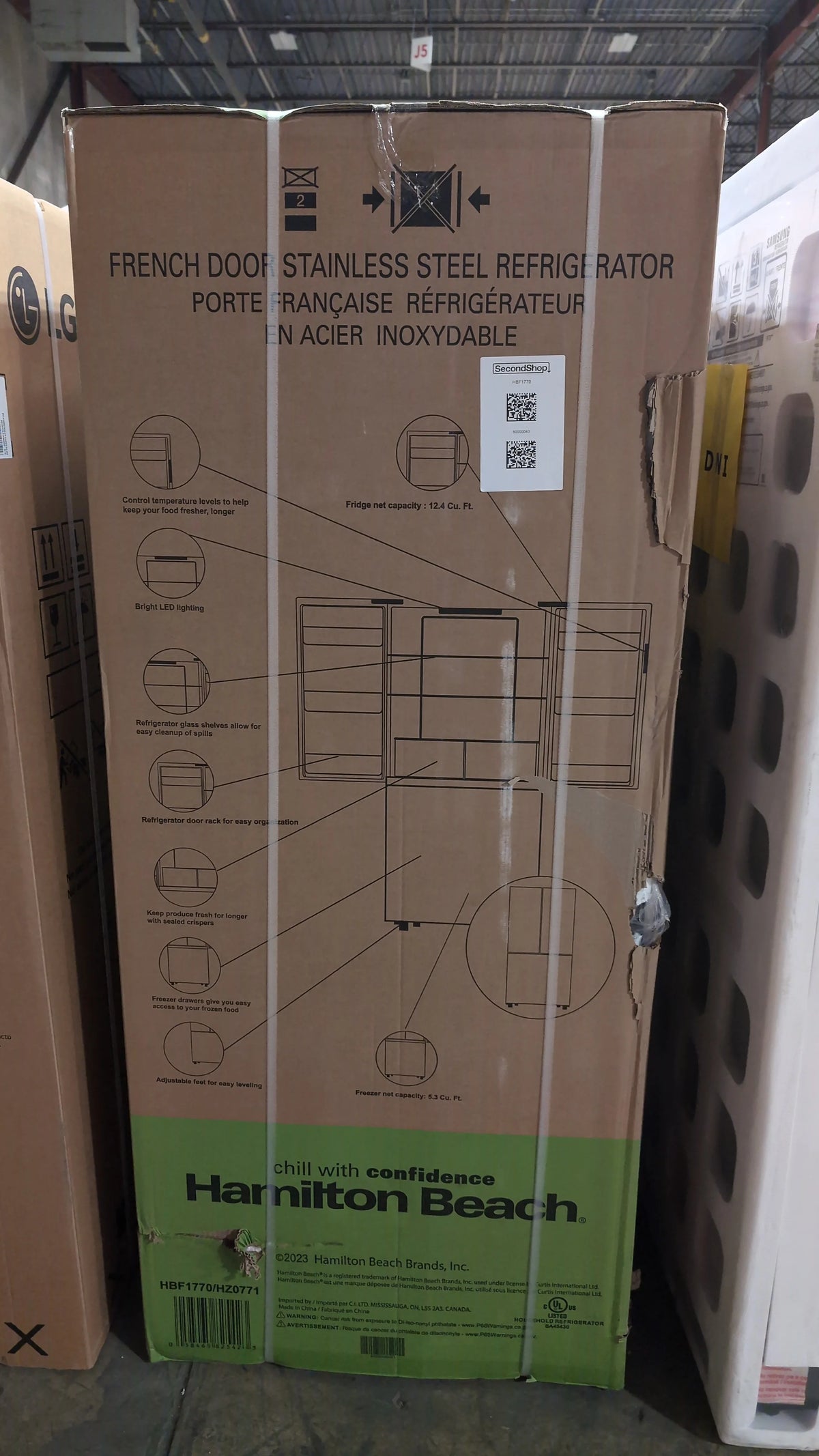 30 In. 17.7 Cu. Ft. French Door Refrigerator W5844