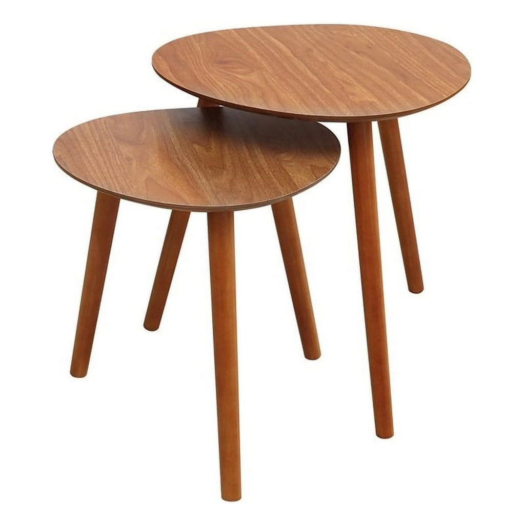 Mid-Century Wood Nesting End Table Set of 2 M28615