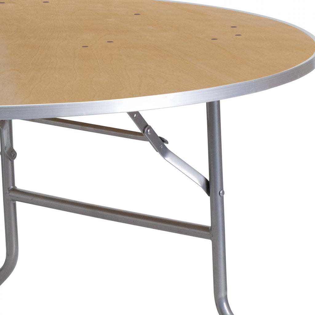 4-Foot Round Heavy Duty Birchwood Folding Banquet Table M286
