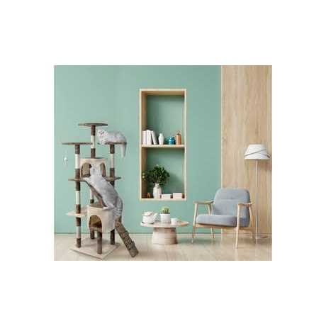 Beige Cat Tree Condo with Sisal Covered Posts G863915