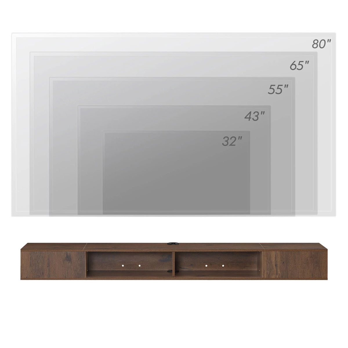 Brown Floating TV Stand for 65/75/80 Inch TV C45744