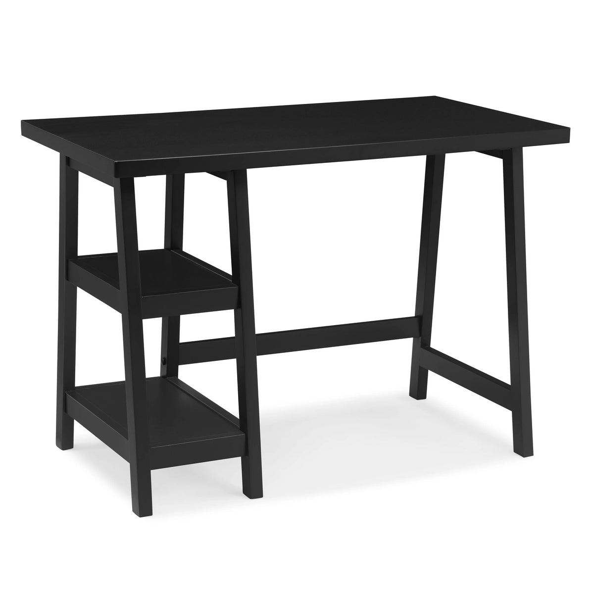 Contemporary Espresso Wood Writing Desk with Storage S436