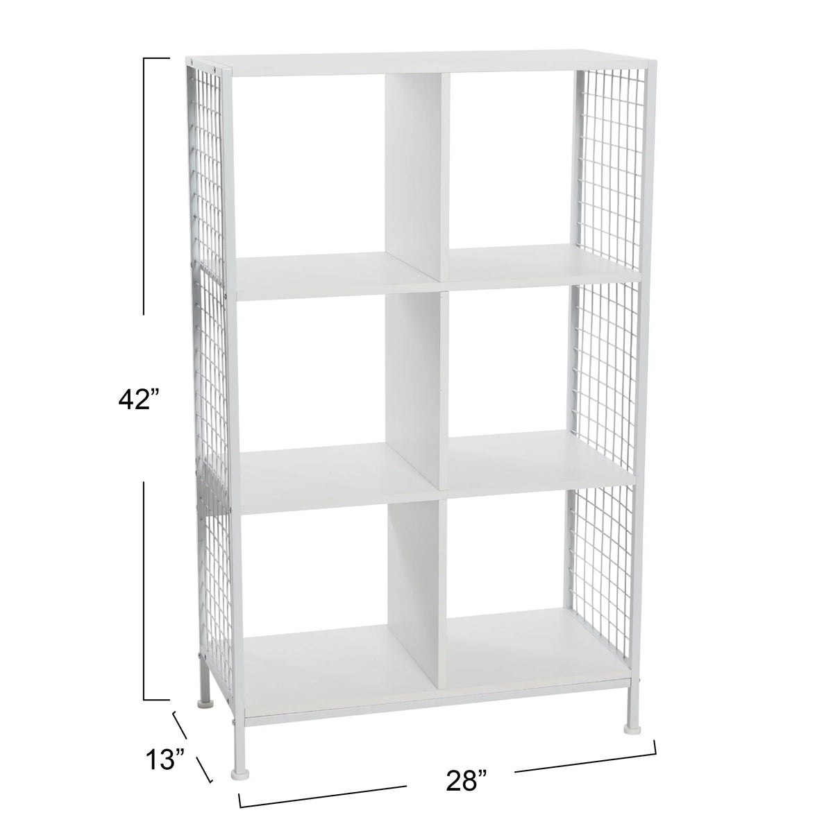 6 Cube White Storage Wall Unit T68058