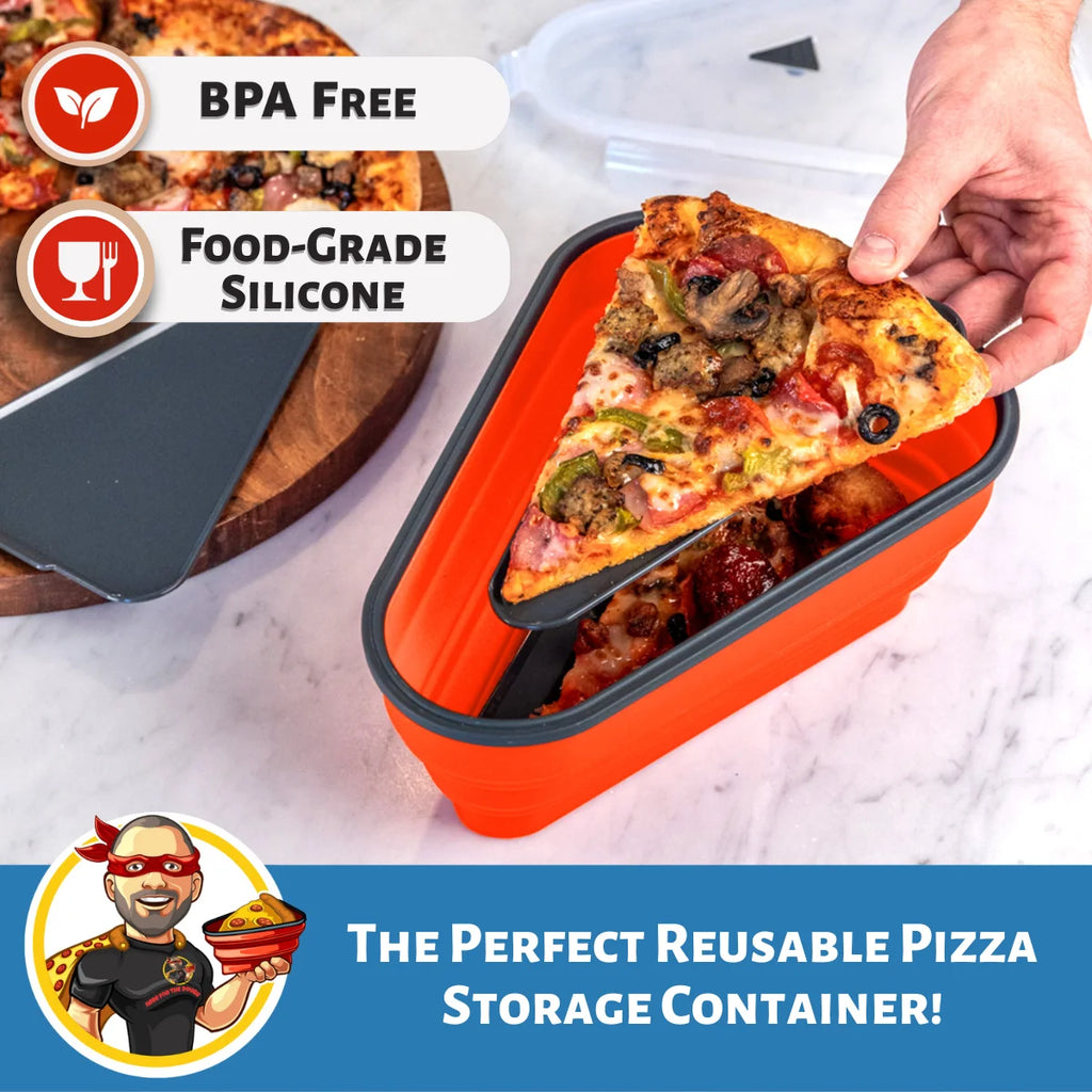 Reusable Pizza Storage Container with 5 Microwavable Serving Trays, 2 Pack D13236