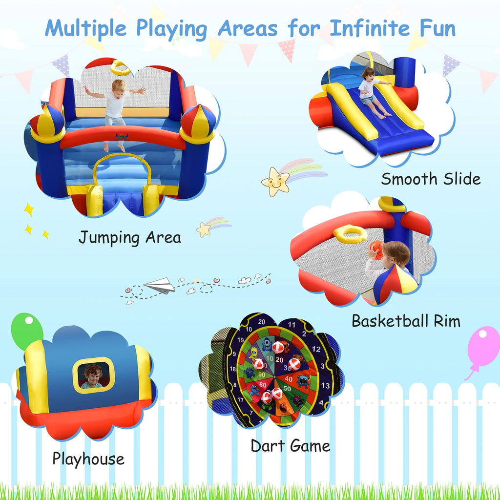 Inflatable Bounce House with Slide & Blower A30417