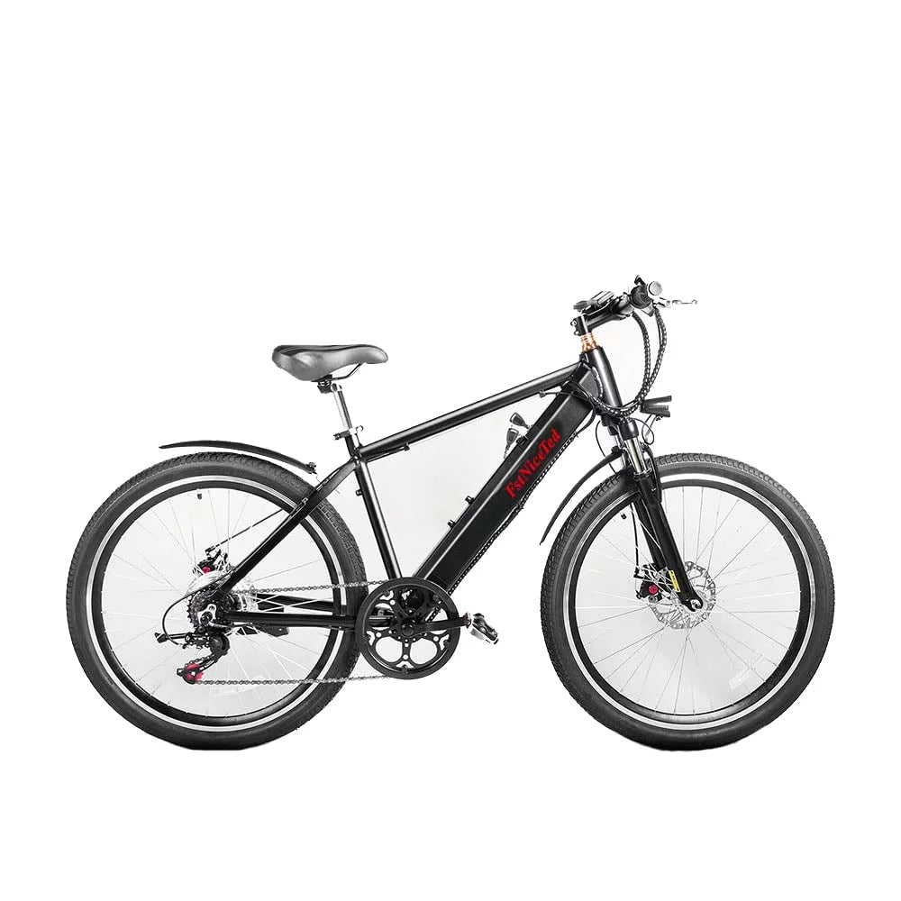 350W 26x4'' Fat Tire Electric Bike 48V 10Ah 6 Speeds Black N4385