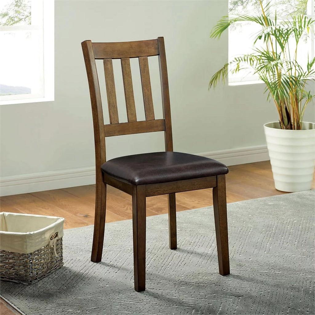 Wood 3-Piece Round Dining Table Set in Walnut P441