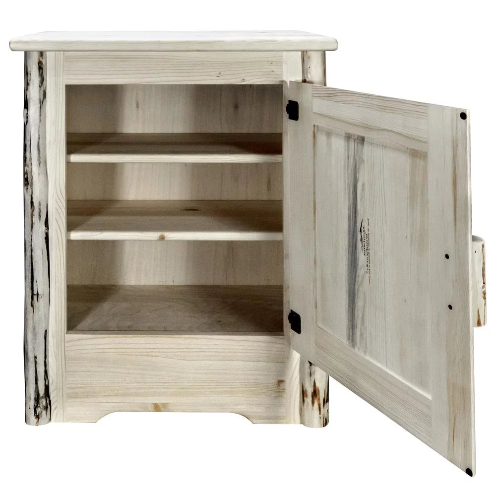 Wood Accent Cabinet with Engraved Moose in Natural S70206