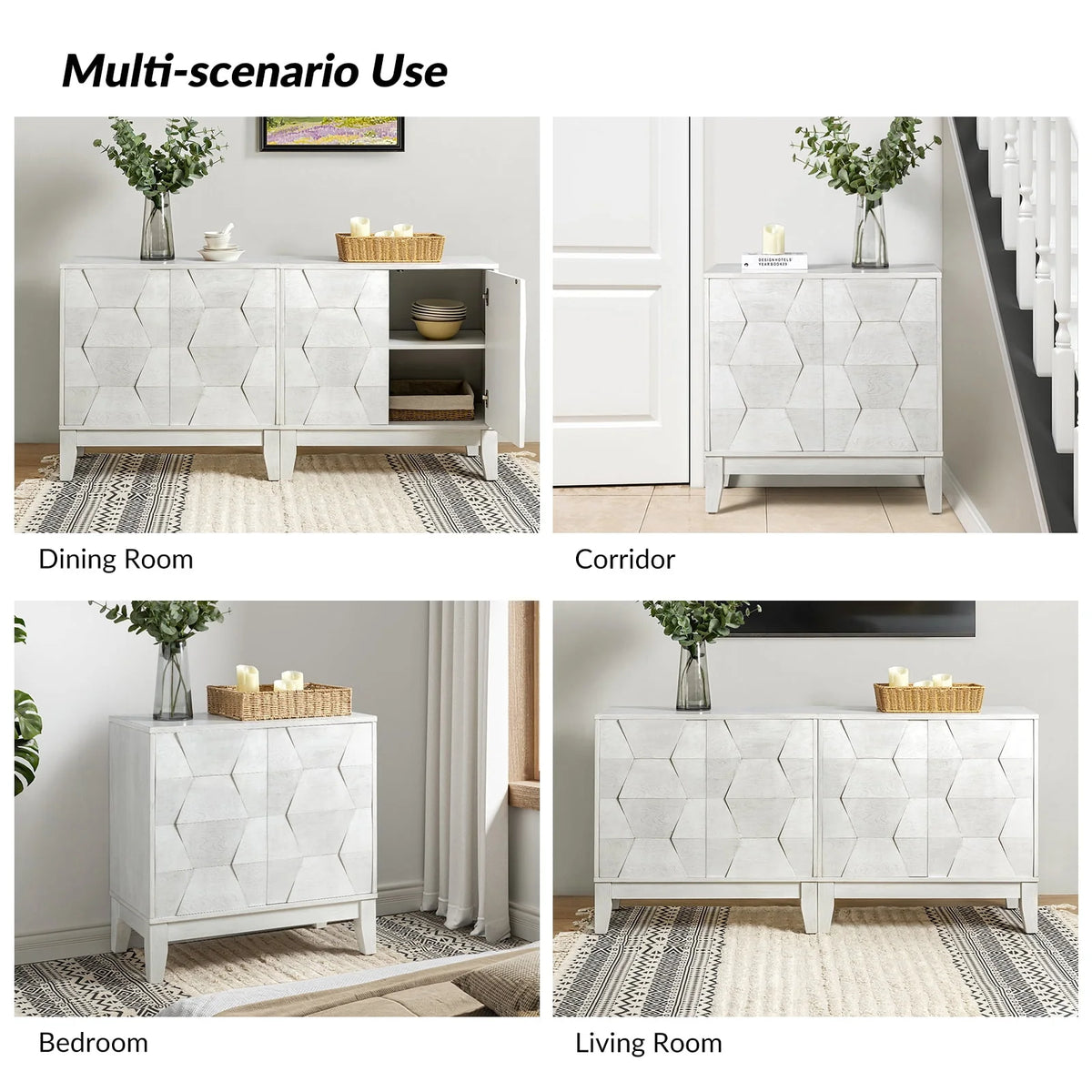 45'' 3 Door Wooden Sideboard Buffet T474