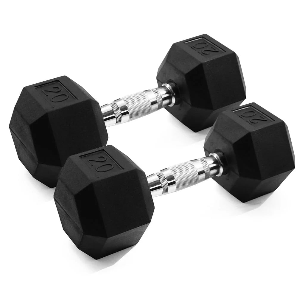 10 lb Rubber Hex Dumbbells Pair G654
