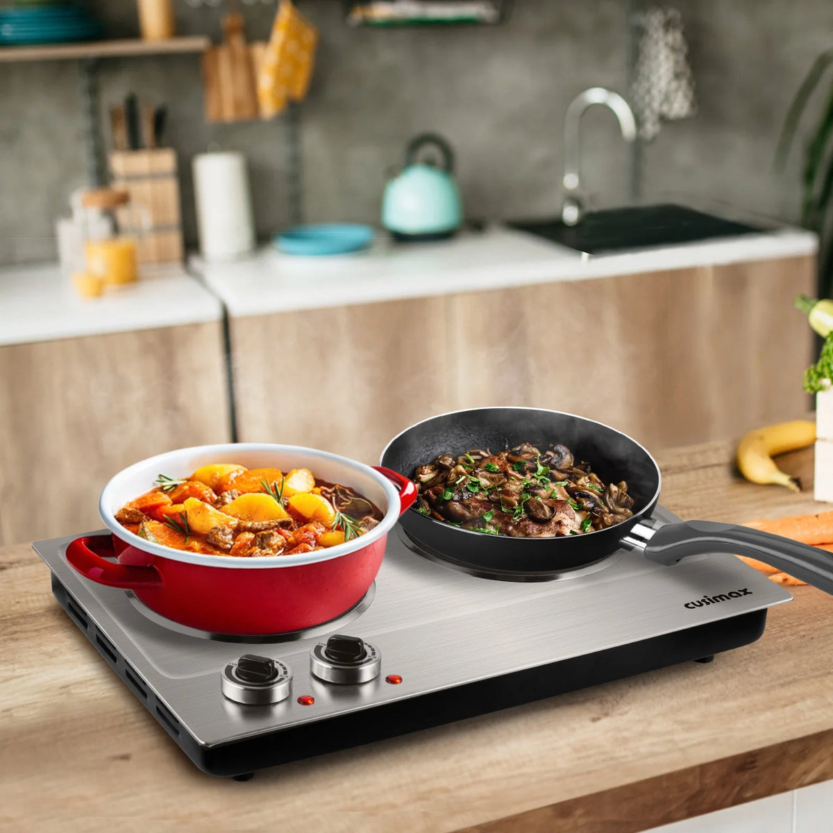 1800W Infrared Double Burner Electric Hot Plate Y3052