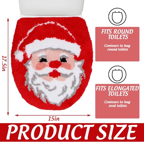 Red Santa Plush Toilet Seat Cover Q24969